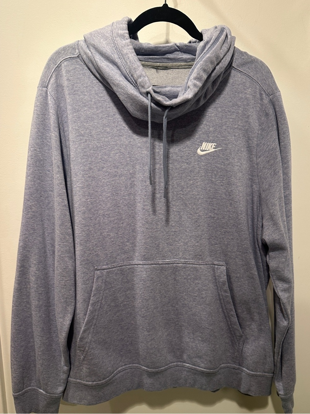 Women’s Nike Heather Blue Pullover Hoodie with White Swoosh Size 2X